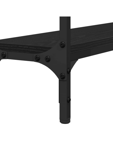 Tavolo consolle con lo scaffale Rovere nero 100 x 22,5 x 75 cm