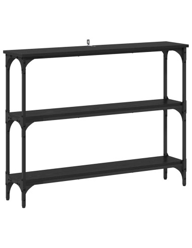 Tavolo consolle con lo scaffale Rovere nero 100 x 22,5 x 75 cm