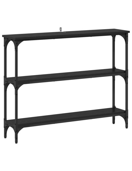 Tavolo consolle con lo scaffale Rovere nero 100 x 22,5 x 75 cm