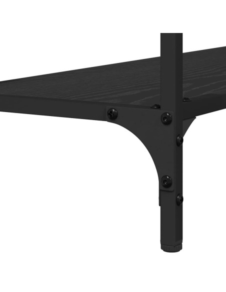 Tavolo consolle con lo scaffale Rovere nero 101 x 30.5 x 75 cm