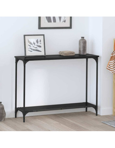 Tavolo consolle con lo scaffale Rovere nero 101 x 30.5 x 75 cm