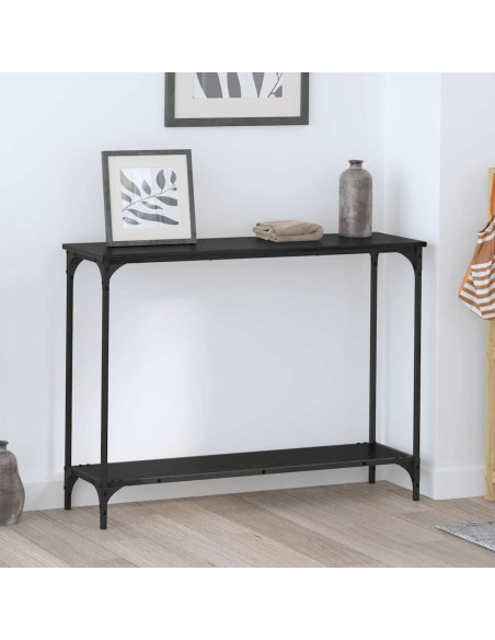 Tavolo consolle con lo scaffale Rovere nero 101 x 30.5 x 75 cm