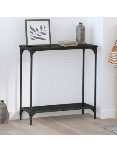 Tavolo consolle Rovere nero 75 x 30.5 x 75 cm Legno multistrato