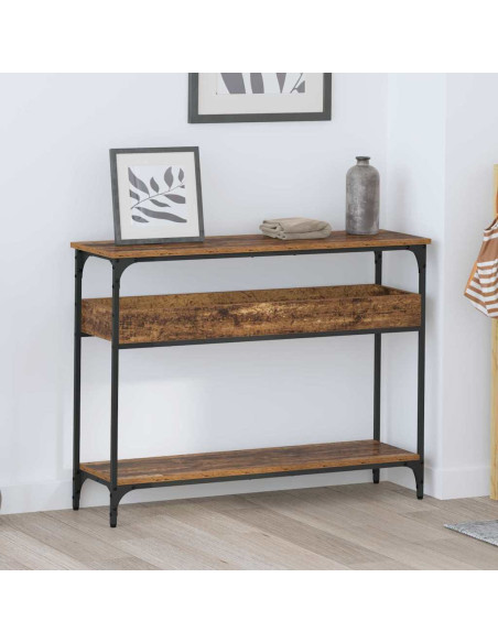 Tavolo consolle con lo scaffale Legno vecchio 100 x 29 x 75 cm