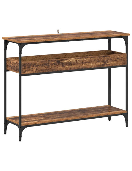 Tavolo consolle con lo scaffale Legno vecchio 100 x 29 x 75 cm