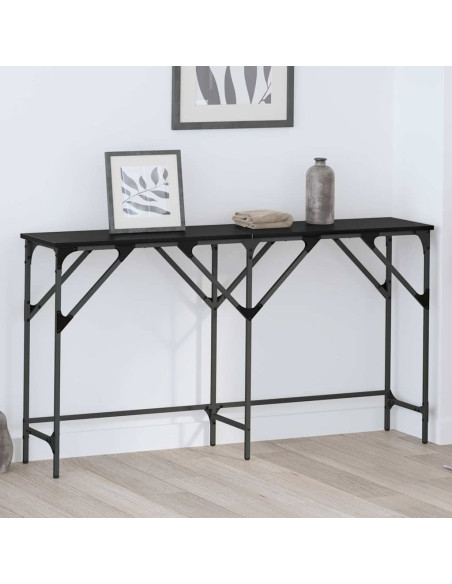 Tavolo consolle Rovere Nero 140 x 29 x 75 cm Legno multistrato