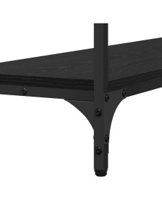 Tavolo consolle Rovere Nero 100 x 30 x 75 cm Legno multistrato 2