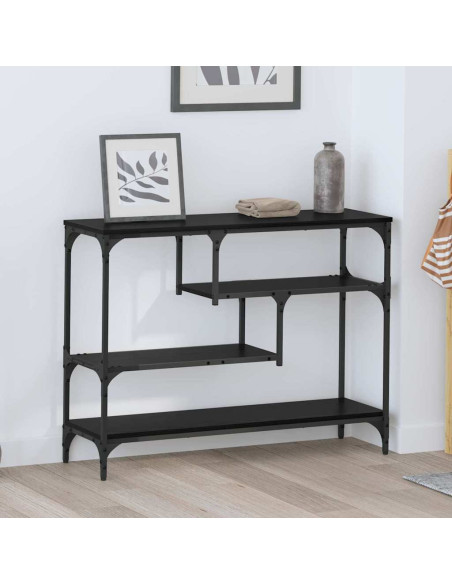 Tavolo consolle Rovere Nero 100 x 30 x 75 cm Legno multistrato