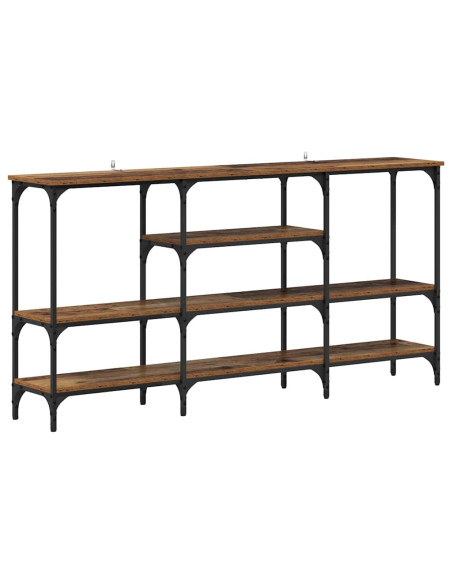 Tavolo consolle con lo scaffale Legno vecchio 160 x 29 x 80 cm