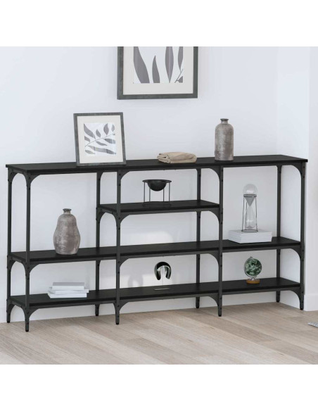 Tavolo consolle Rovere nero 160 x 29 x 80 cm Legno multistrato
