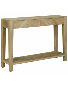 Tavolo consolle con cassetto Grigio naturale 110 x 30 x 80 cm 2