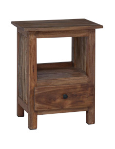 Comodino Marrone 30 x 30 x 47 cm Legno Recuperato Massello 2