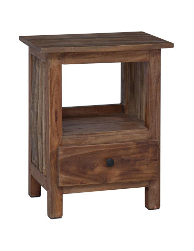 Comodino Marrone 30 x 30 x 47 cm Legno Recuperato Massello