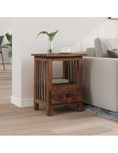 Comodino Marrone 30 x 30 x 47 cm Legno Recuperato Massello