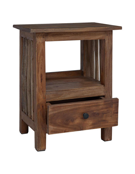 Comodino Marrone 30 x 30 x 47 cm Legno Recuperato Massello