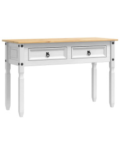 Tavolino con cassetto Bianco 115 x 46 x 73 cm Pino massello 2