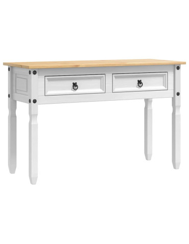 Tavolino con cassetto Bianco 115 x 46 x 73 cm Pino massello