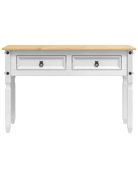 Tavolino con cassetto Bianco 115 x 46 x 73 cm Pino massello
