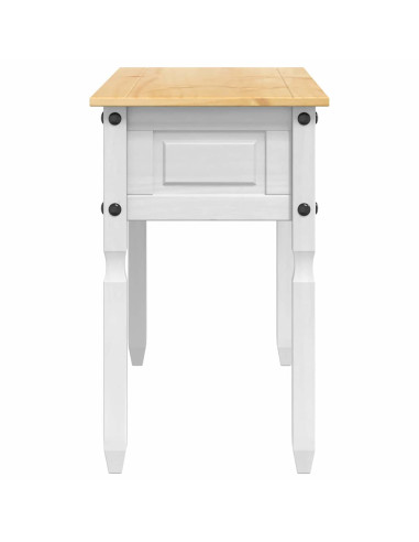 Tavolino con cassetto Bianco 115 x 46 x 73 cm Pino massello