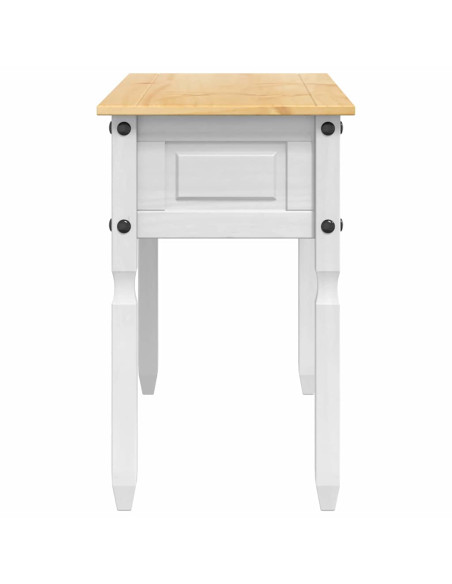 Tavolino con cassetto Bianco 115 x 46 x 73 cm Pino massello