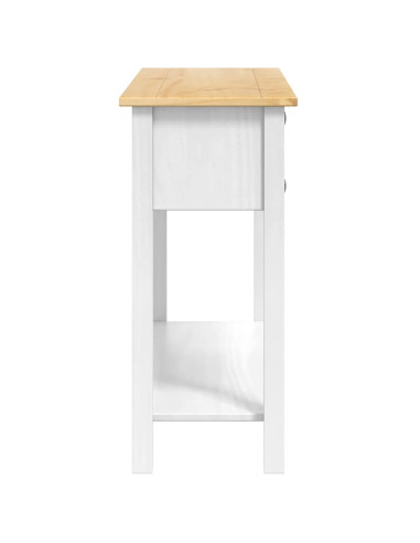 Tavolino con cassetto Bianco 114 x 34,5 x 73 cm Pino massello