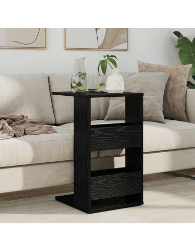 Tavolo laterale Rovere Nero 40 x 35 x 60,5 cm Legno multistrato