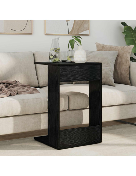 Tavolo laterale Rovere Nero 40 x 38 x 62,5 cm Legno multistrato