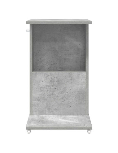 Tavolo laterale con ruota Grigio cemento 40 x 35 x 60 cm