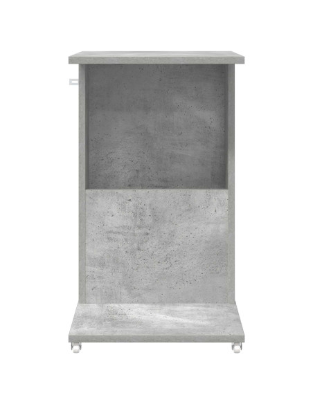 Tavolo laterale con ruota Grigio cemento 40 x 35 x 60 cm