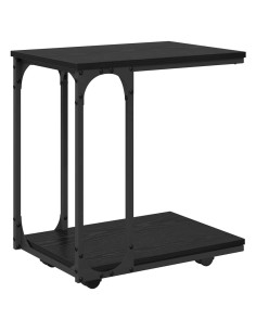 Tavolo laterale Rovere Nero 50 x 35 x 55.5 cm Legno multistrato 2