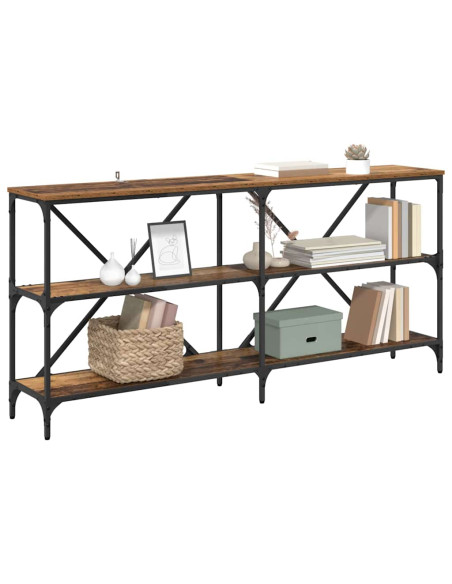 Tavolo consolle con lo scaffale Legno vecchio 160 x 30 x 75 cm