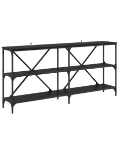 Tavolo consolle Rovere Nero 160 x 30 x 75 cm Legno multistrato 2