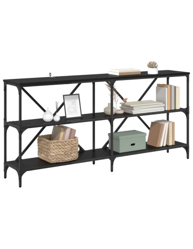 Tavolo consolle Rovere Nero 160 x 30 x 75 cm Legno multistrato