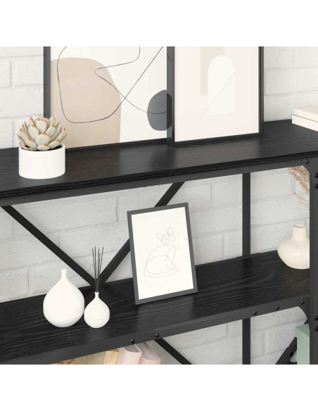 Tavolo consolle Rovere Nero 160 x 30 x 75 cm Legno multistrato
