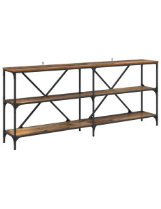 Tavolo consolle con lo scaffale Legno vecchio 180 x 30 x 75 cm 2