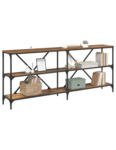 Tavolo consolle con lo scaffale Legno vecchio 180 x 30 x 75 cm