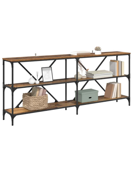 Tavolo consolle con lo scaffale Legno vecchio 180 x 30 x 75 cm