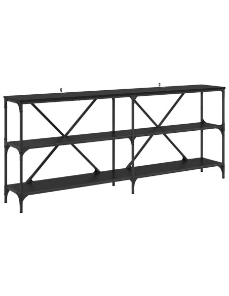 Tavolo consolle Rovere Nero 180 x 30 x 75 cm Legno multistrato