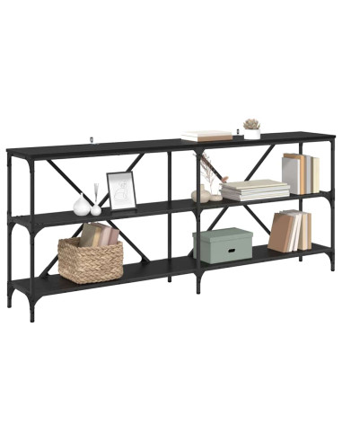 Tavolo consolle Rovere Nero 180 x 30 x 75 cm Legno multistrato