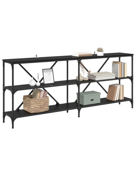 Tavolo consolle Rovere Nero 180 x 30 x 75 cm Legno multistrato