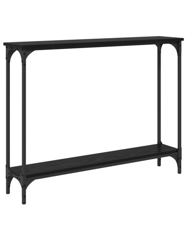 Tavolo consolle con lo scaffale Rovere Nero 100 x 22,5 x 75 cm