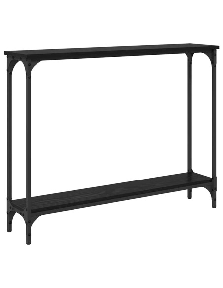 Tavolo consolle con lo scaffale Rovere Nero 100 x 22,5 x 75 cm