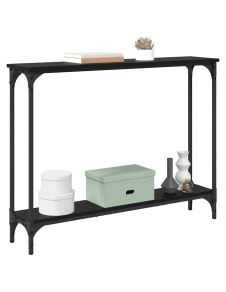 Tavolo consolle con lo scaffale Rovere Nero 100 x 22,5 x 75 cm