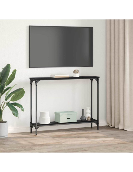 Tavolo consolle con lo scaffale Rovere Nero 100 x 22,5 x 75 cm