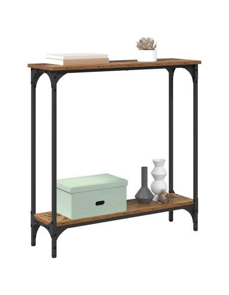 Tavolo consolle con lo scaffale Legno vecchio 75 x 22,5 x 75 cm