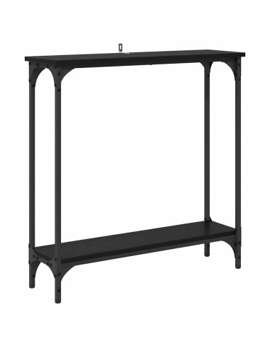 Tavolo consolle Rovere Nero 75 x 22,5 x 75 cm Legno multistrato
