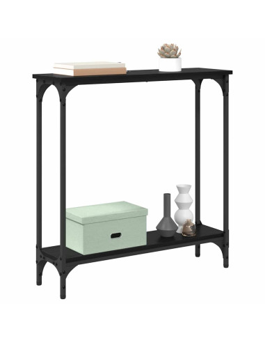 Tavolo consolle Rovere Nero 75 x 22,5 x 75 cm Legno multistrato