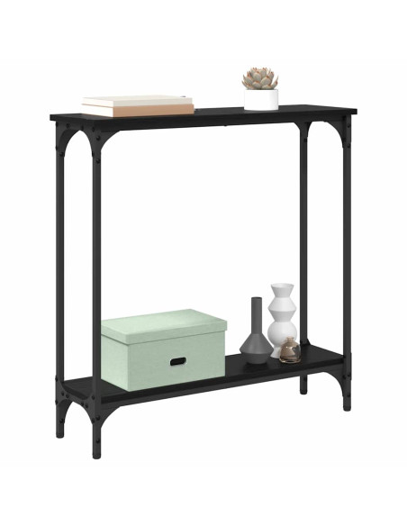 Tavolo consolle Rovere Nero 75 x 22,5 x 75 cm Legno multistrato