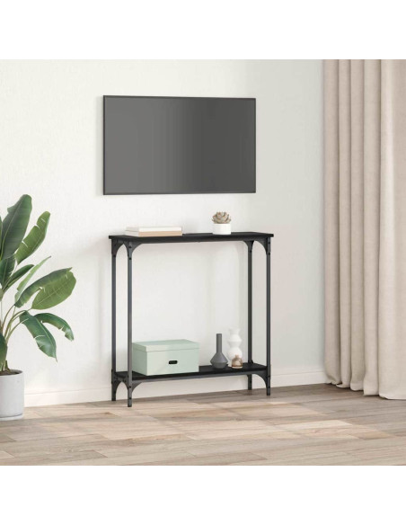 Tavolo consolle Rovere Nero 75 x 22,5 x 75 cm Legno multistrato