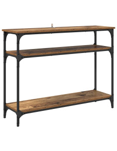 Tavolo consolle con lo scaffale Legno vecchio 100 x 29 x 75 cm 2